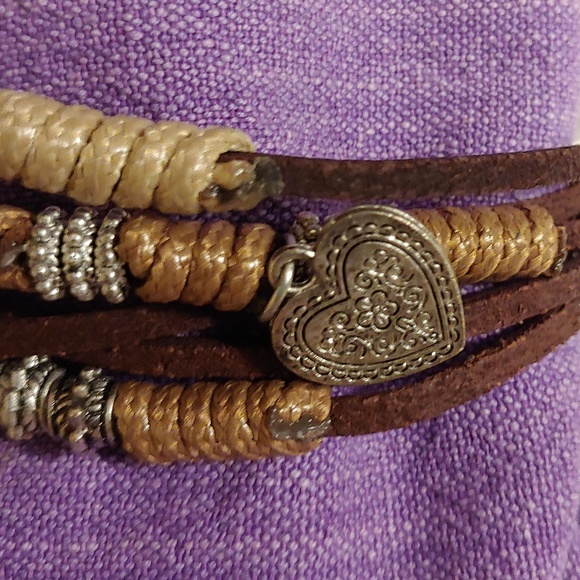 Cool Leather & Silver Charm Friendship Bracelet - Picture 3 of 5